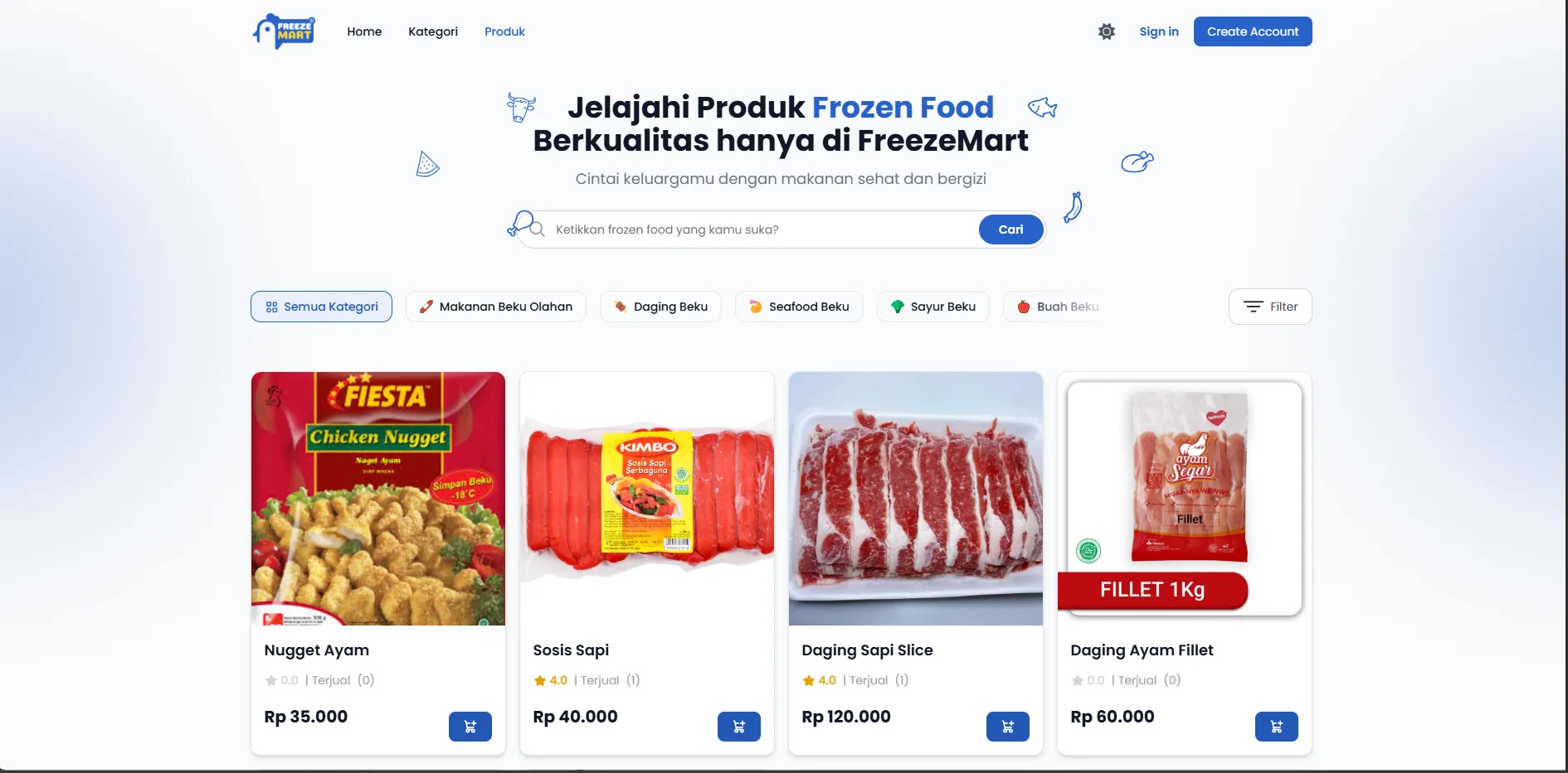 Freezemart - E-commerce Frozen Food Website with Recommendation System screenshot 2