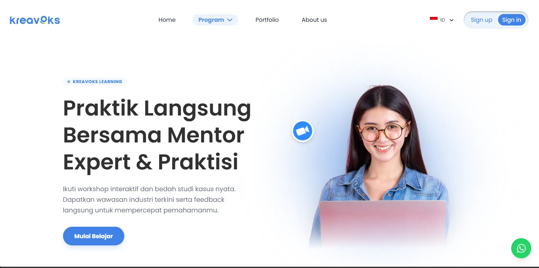 Kreavoks E-learning & Agency Website screenshot 1